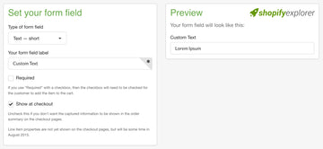 Product Property Form in Shopify